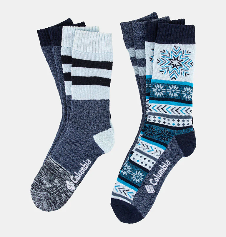 Snowflakes & Icicles Moisture Control Socks - 4 Pack